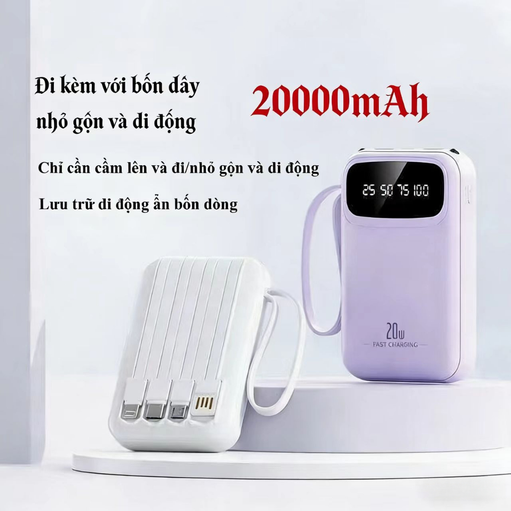 Pin Dự Phòng Mini 20000mAh - Sạc Nhanh, Nhỏ Gọn Tiện Lợi Cho Điện Thoại | BigBuy360 - bigbuy360.vn