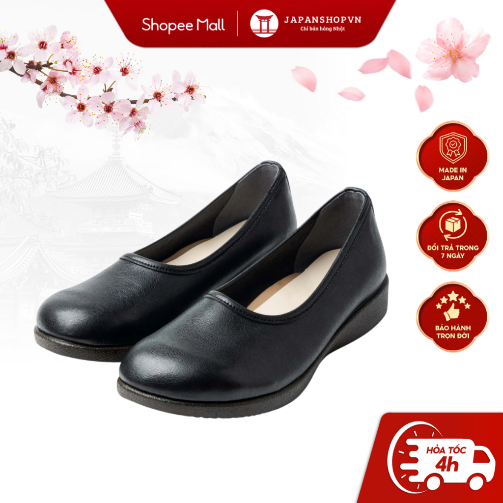 Giày da nữ Oblique Toe KOSU K-23130 cao 2,5cm, siêu nhẹ, chống thấm nước, trơn trượt chính hãng KOBE