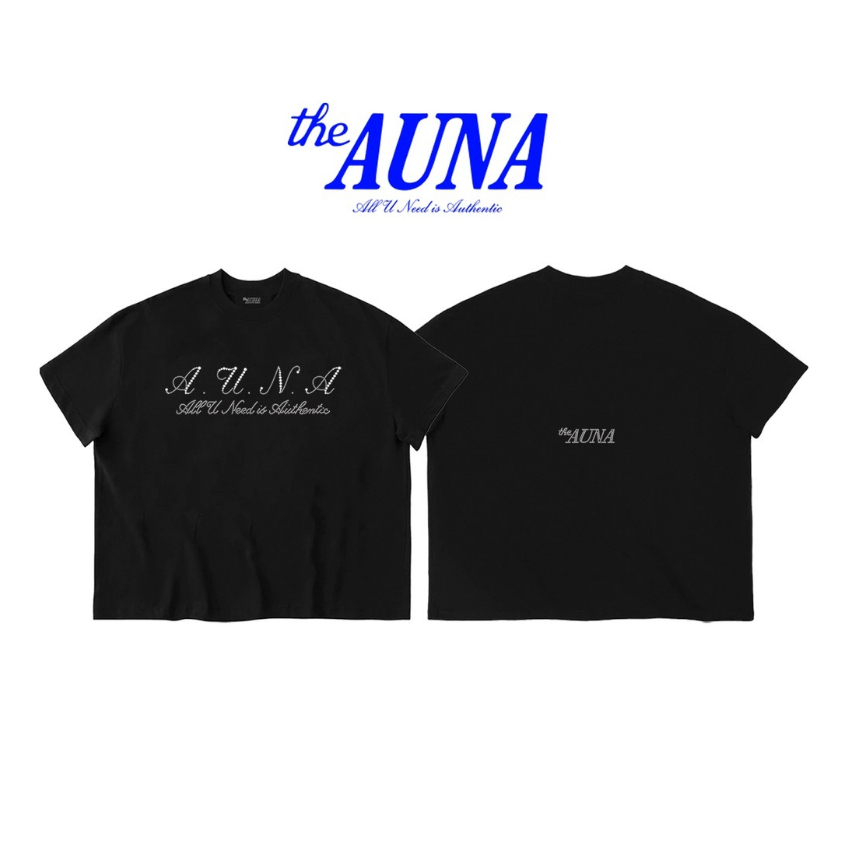 [Gói hộp] Áo thun đính đá AUNA "LOGO" Form BOXY chất liệu cotton 280gsm đính đá bền đẹp
