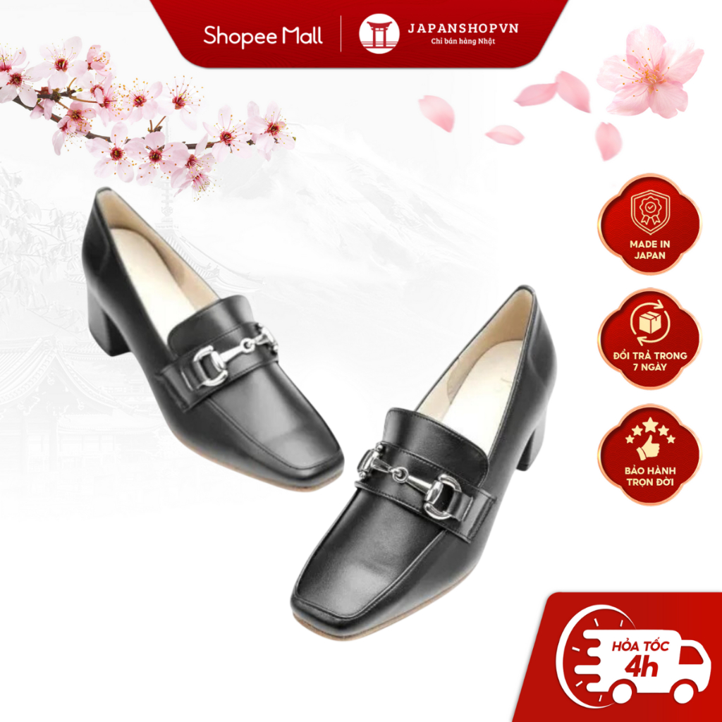 Giày da nữ cao cấp KOSU cao 5cm gót trụ, mũi vuông siêu nhẹ 2016 chính hãng Kobe Japan Nhật Bản