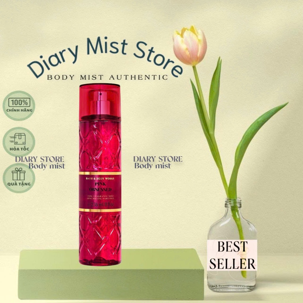 𝐃𝐢𝐚𝐫𝐲𝐦𝐢𝐬𝐭.𝐬𝐭𝐨𝐫𝐞 Xịt thơm toàn thân Body mist Bath And Body Works - PINK OBSESSED