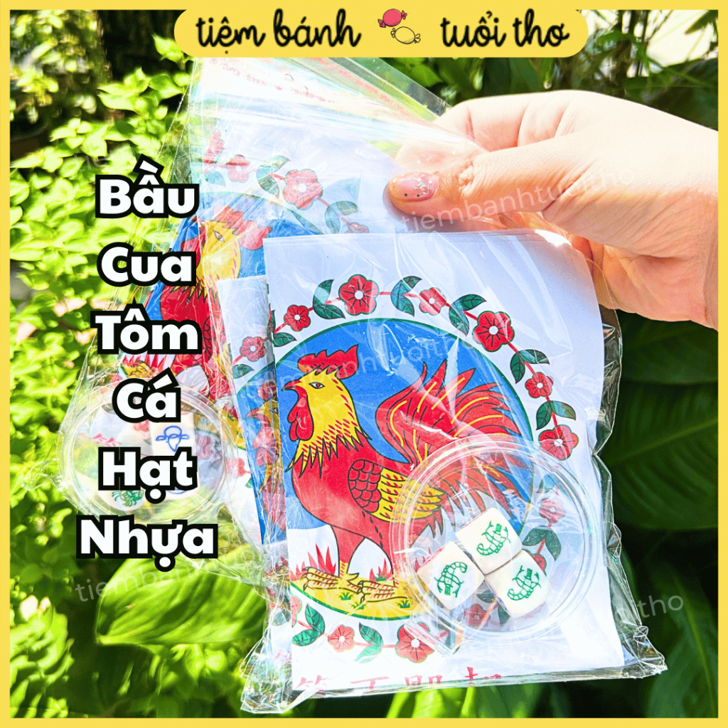 [Tết] Bộ Đồ Chơi Bầu Cua Tôm Cá Hạt Nhựa Cỡ Trung