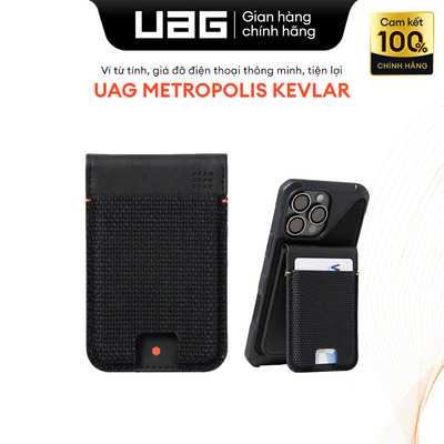 Ví từ tính UAG Metropolis Kevlar Bền bỉ, hít từ tính, giá đỡ điện thoại thông minh, tiện lợi