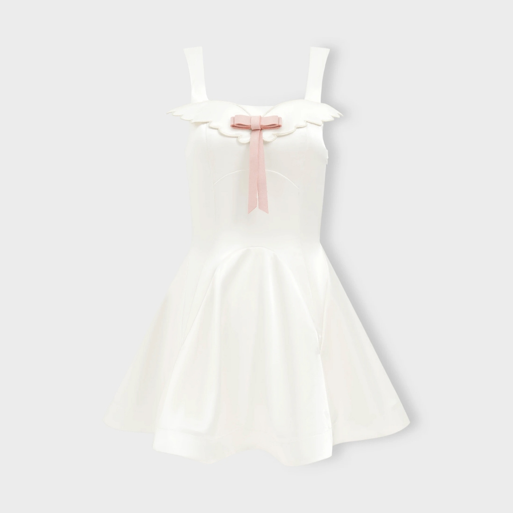 Dear José - Đầm lụa ngắn FLY TO THE MOON Trắng