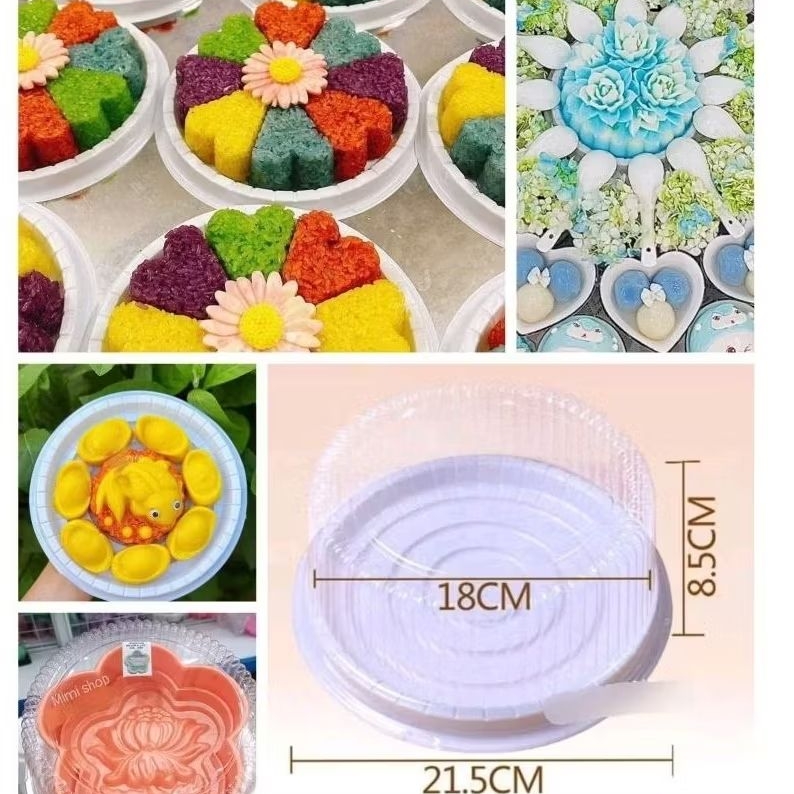 Hộp tròn trắng A022 lọt lòng 18cm đựng xôi- bánh- thạch lớn( set 10 hộp)