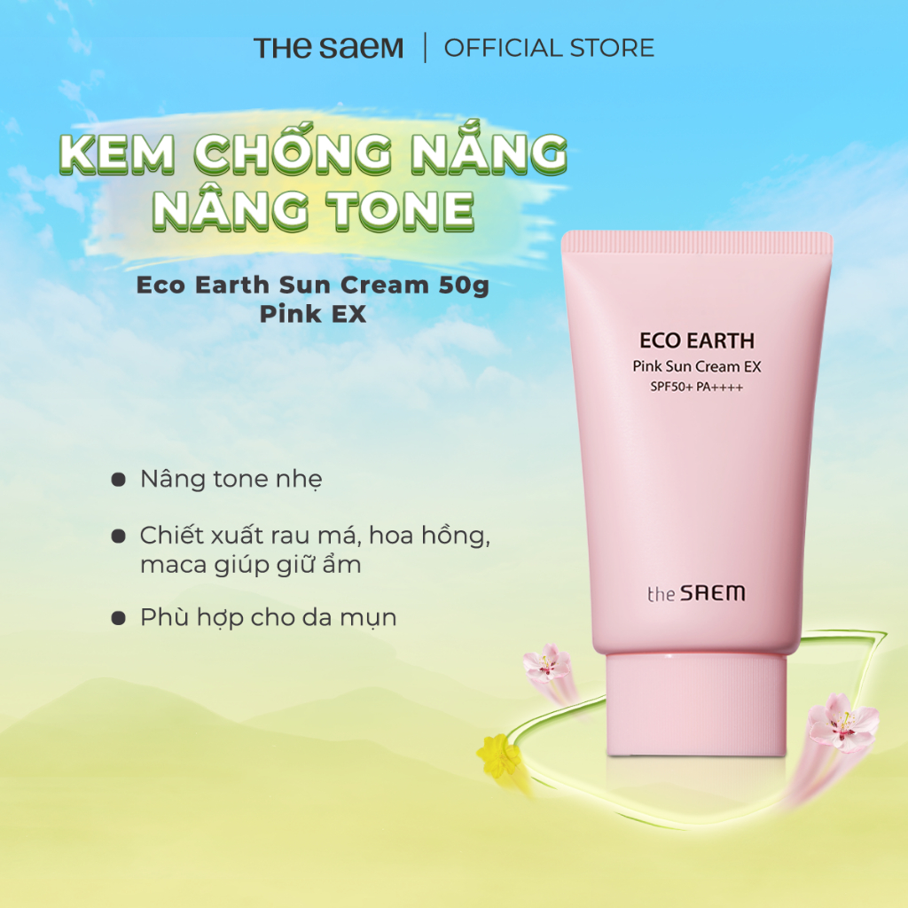[KOL/KOC] Kem Chống Nắng Vật Lý Lai Hóa Học the SAEM Pink Sun Cream EX SPF50+/PA++++ 50G