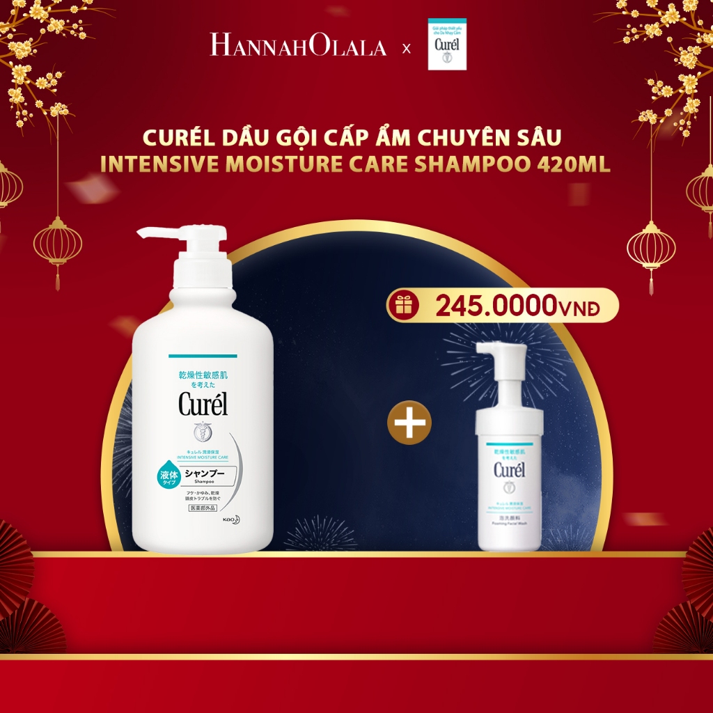 [2.2 LIVE Hannah Olala] Curel dầu gội cấp ẩm chuyên sâu Intensive Moisture Care Shampoo 420ml