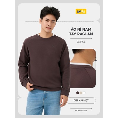 Áo Nỉ Nam YODY Tay Raglan Bo Phối Màu Easywear TRA - MCSW25F068