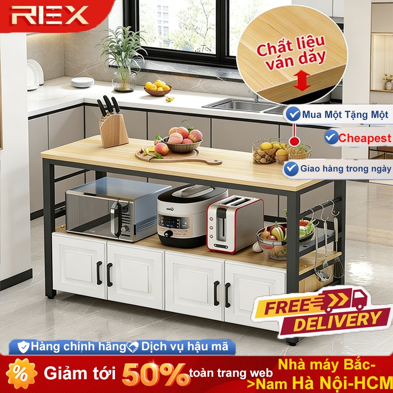 REX  Kệ sắt nhiều tầ hiện đại 2 Tầng Khung Sắt có tủ đựng đồ đa năng tiện ích