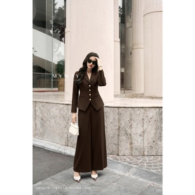 Set Bộ Áo Quần Vest Nữ MY WAY Dài Tay Thu Dông Công Sở Cao Cấp 3MV0218 1MQB01568w - KE0