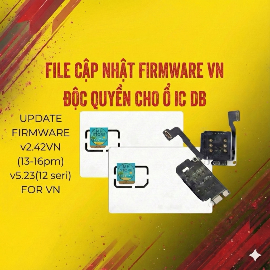 Sim nâng cấp Firmware 2.42vn & 5.23 quốc tế độc quyền cho ổ sim IC EID của DB v2.42VN(ip13-16pm ) v5