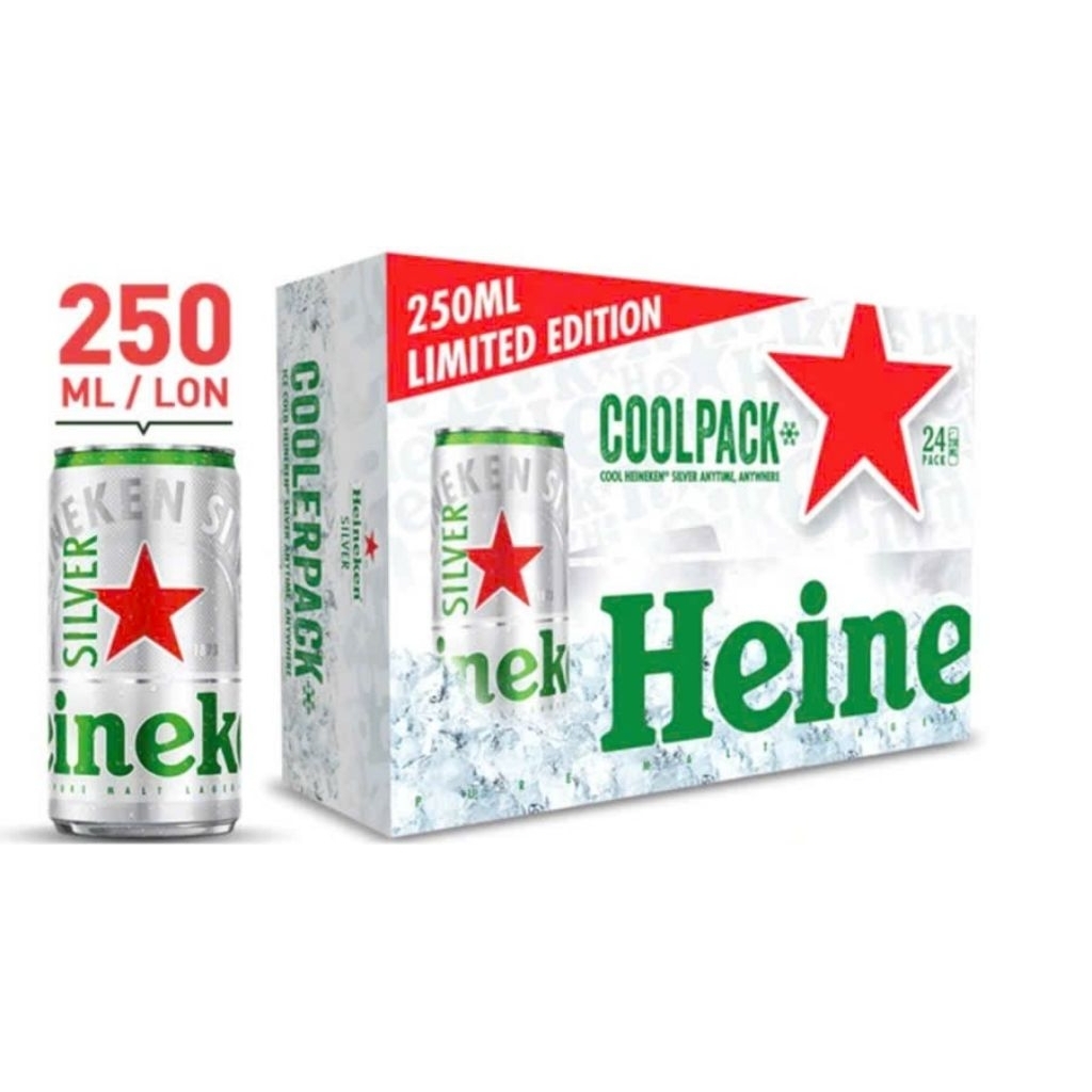 Thùng 24 lon bia Heineken bạc 250ml