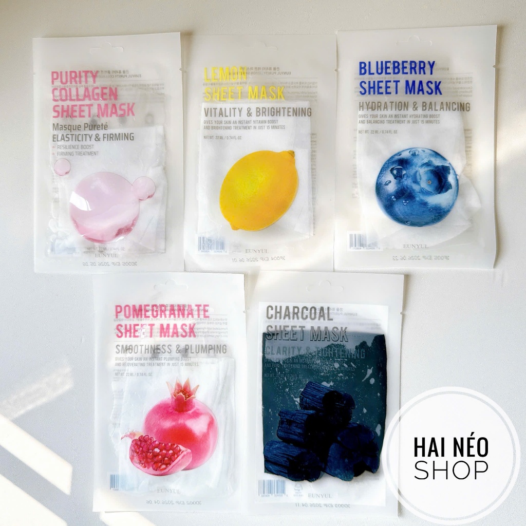 [DATE 04-06/2026] Set 5 miếng nạ mix EUNYUL Sheet Mask ngẫu nhiên 22ml (Hàn)