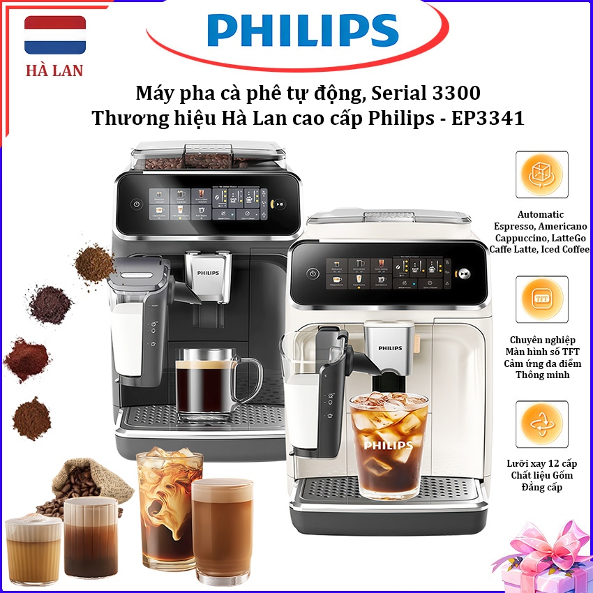 Máy pha cà phê tự động Serial 3300 Espresso, Americano, Capuccino, Latte - Công suất 1400W. Thương h