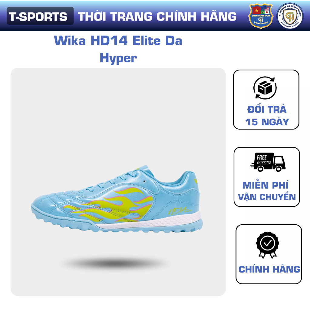 Giày Bóng Đá Wika HD14 Elite Da Hyper - Light, Đinh TF, Ôm Chân, Bền Đẹp