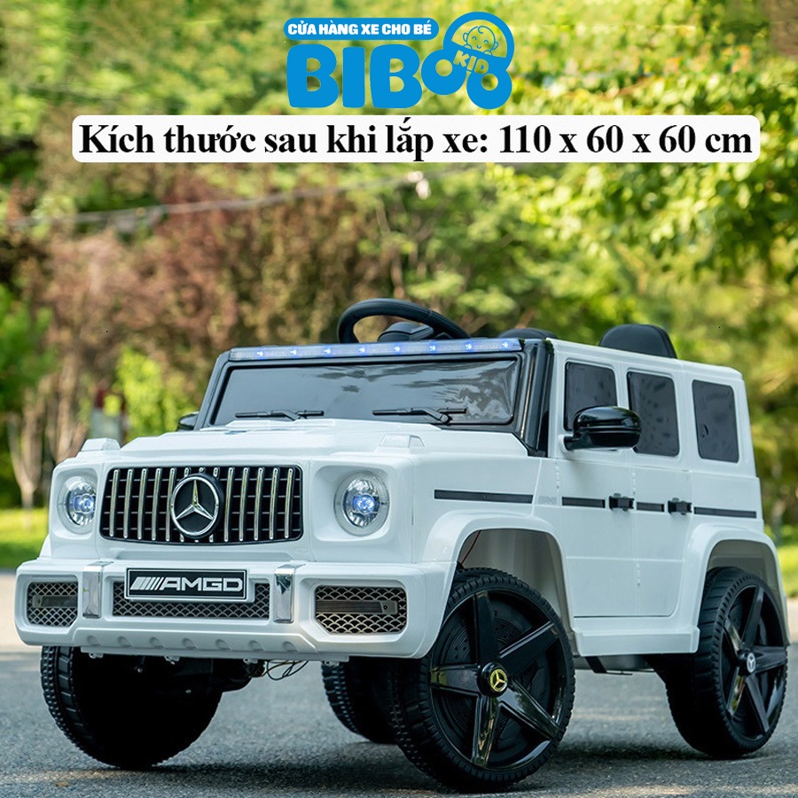 Xe ô tô điện trẻ em Mec G63 AMG 2 động cơ có điều khiển từ xa an toàn tải trọng 60kg xe ô tô điện