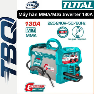 Máy Hàn 2 Chức Năng MIG Không Khí/MMA TOTAL TFC13018 Inverter 130A Kèm Dây Lõi Thuốc Kìm Hàn Que