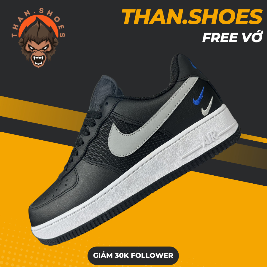 Giày 𝓐𝓕1 Black Racer Blue Đen Xám Trắng -Thanshoes