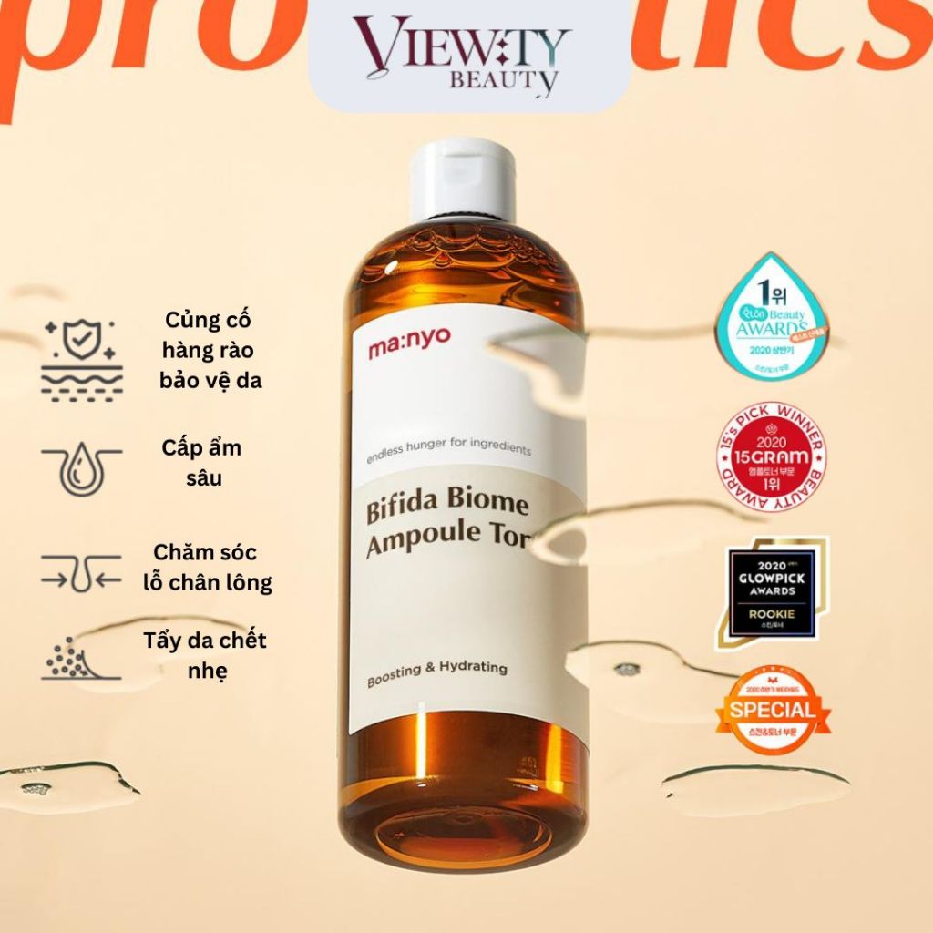 210ml/400ml nước cân bằng da tích hợp tinh chất dưỡng manyo Bifida Biome Ampoule Toner