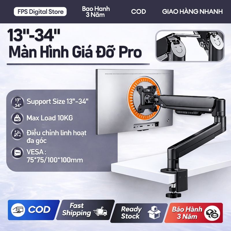 Arm Màn Hình Giá Đỡ Màn Hình 13-34 inch 2-10KG Xoay 360° điều chỉnh đa hướng