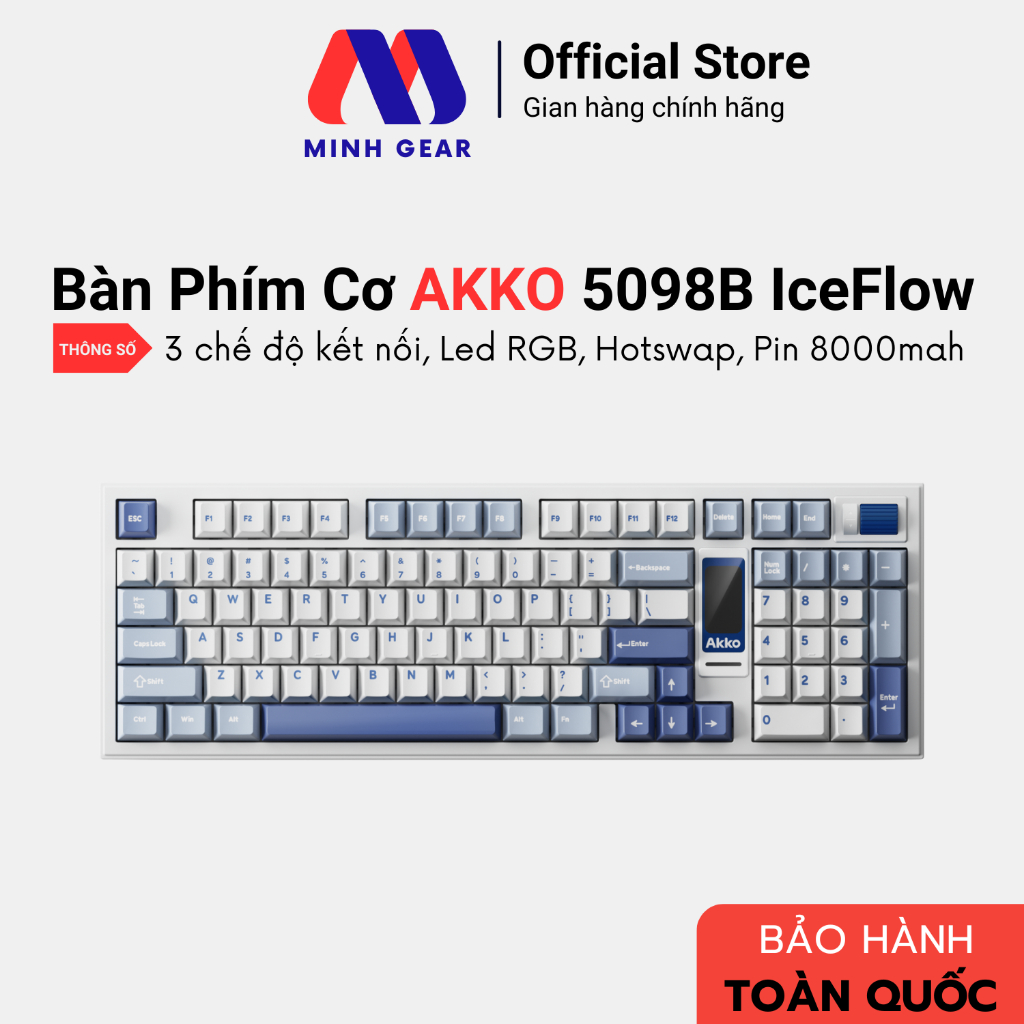 Bàn phím cơ AKKO 5098B IceFlow - Hàng Chính Hãng