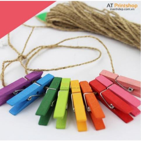 [ ĐẸP TỐT ] Kẹp gỗ 4.5cm 50 cái II Kẹp gỗ treo tranh II Kẹp gỗ trang trí II Mầm Non