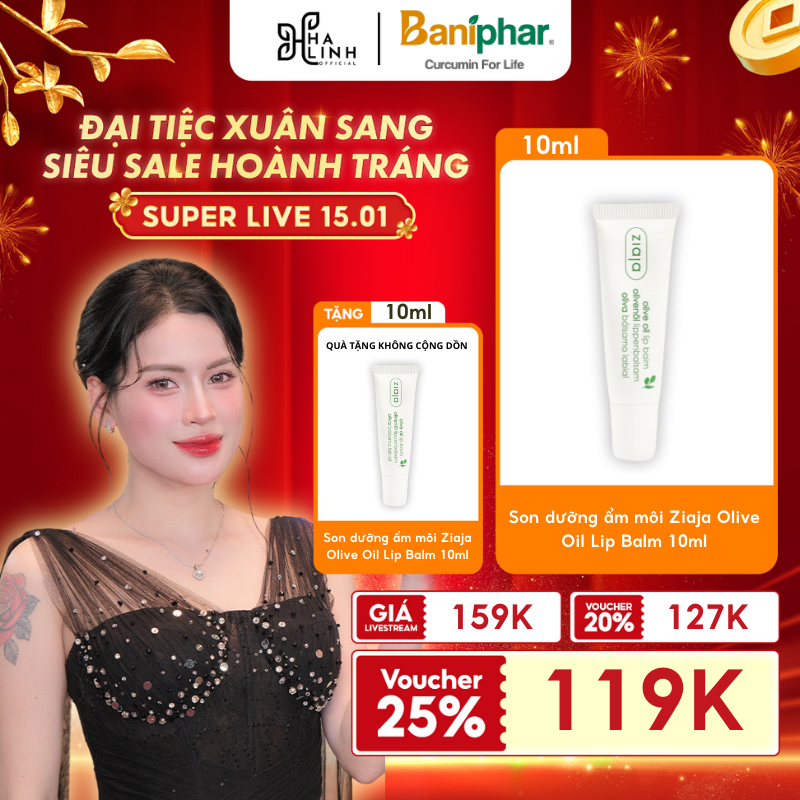 [VHL x Dược Bắc Ninh] Son dưỡng môi Ziaja Olive Oil Lip Balm 10ml tặng Son dưỡng môi Ziaja Olive Oil Lip Balm 10ml