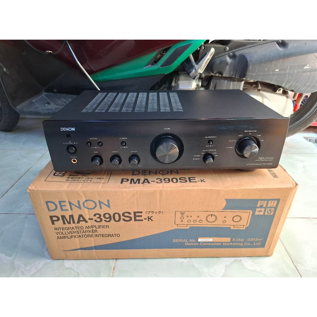 Amply denon pma 390SE, mặt phay nhôm màu đen sáng bóng, nguyên zin, hát tốt các chức năng.