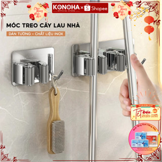 Móc Treo Cây Lau Nhà Dán Tường Inox 304 Siêu Dính - Móc Dán Tường Treo Chổi Giữ Đồ Kèm Móc Tiện Lợi