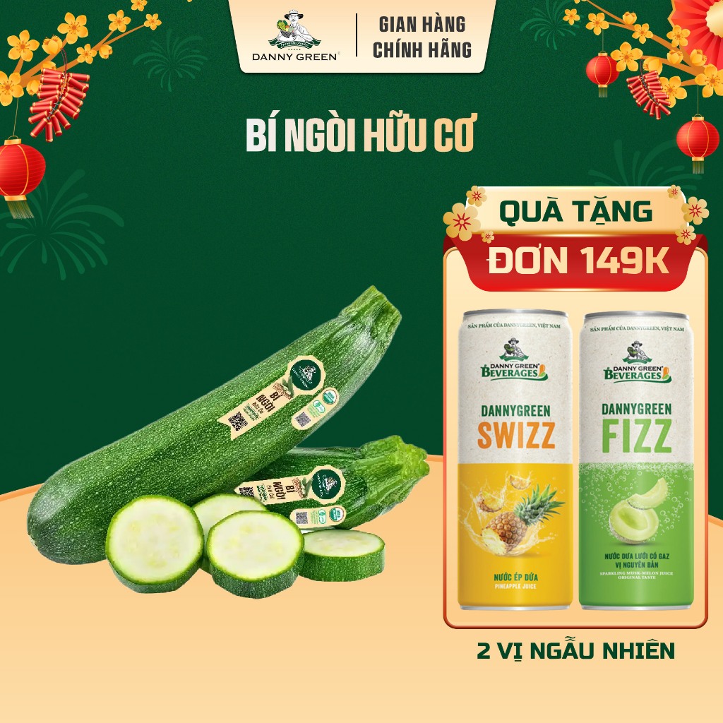 [HỎNG 1 ĐỔI 1] Bí Ngòi Hữu Cơ Danny Green Size 1kg