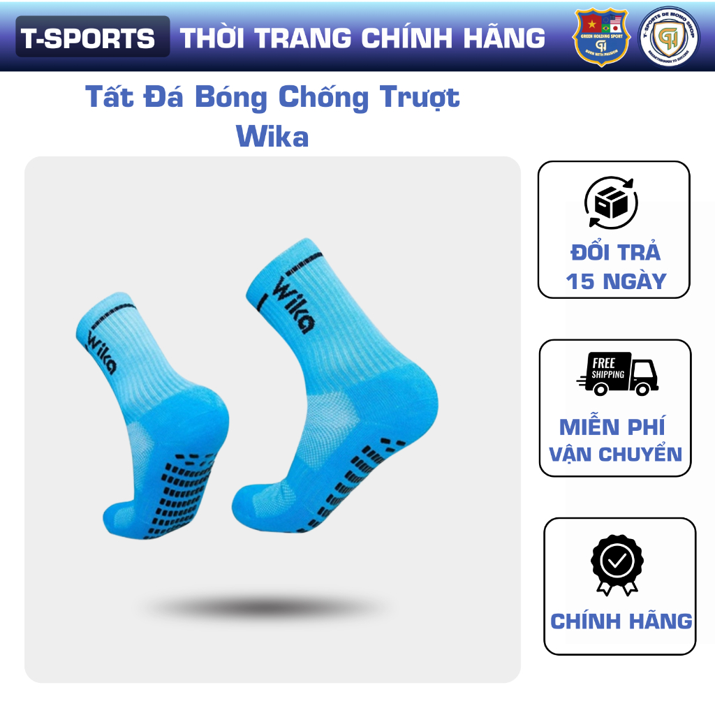 Tất Đá Bóng Chống Trượt Wika – Grip Socks Wika Cao Cấp