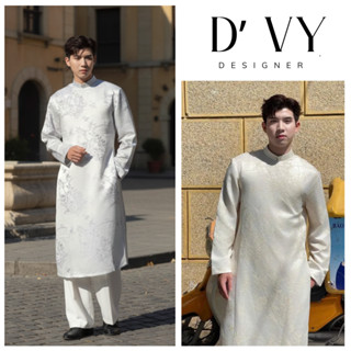 Áo Dài Cách Tân Nam Trúc Lâm vải gấm Đẹp kéo Khóa sau, Có Đệm Cầu Vai