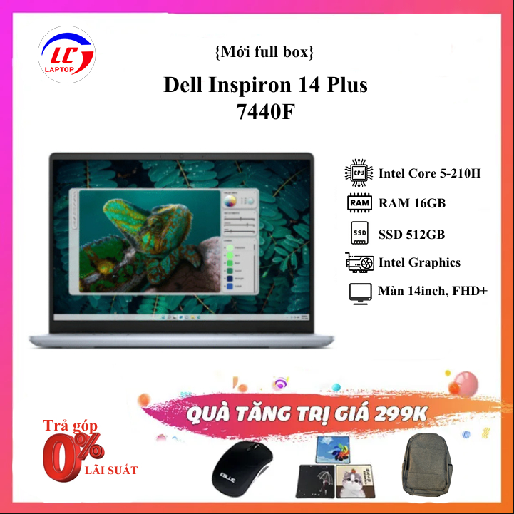 [FULL VAT] Dell Inspiron 14 Plus 7440F {Core 5-210H / 16G / SSD 512GB / 14″, FHD+}