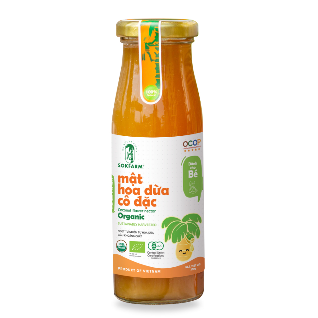 Sokfarm - Mật hoa dừa cô đặc organic Sokfarm cho bé 250g