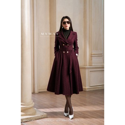 Áo Khoác Nữ MY WAY Dáng Dài Xòe Kèm Đai Cao Cấp 9MAD2336T