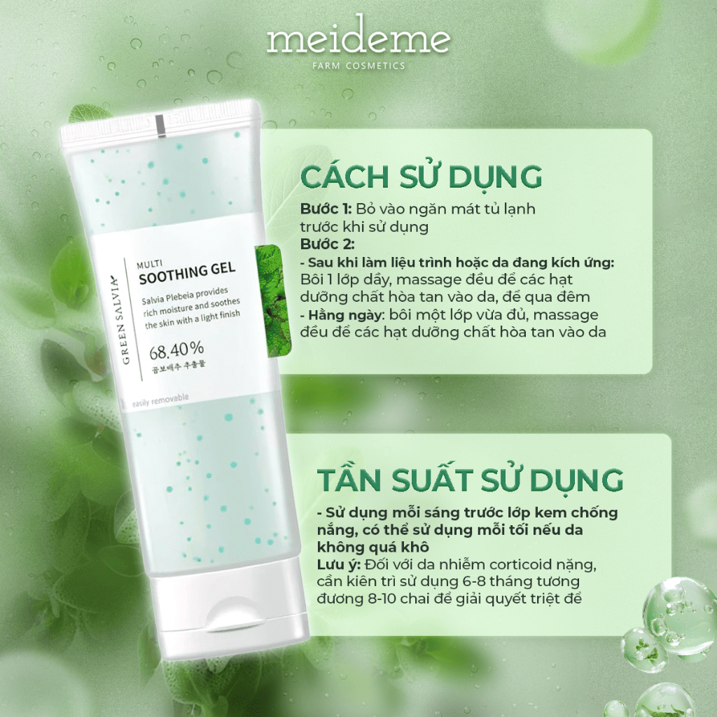 Gel làm dịu phục hồi cấp tốc cho da nhạy cảm - MEIDEME Green Salvia Multi Soothing Gel 70ml | BigBuy360 - bigbuy360.vn