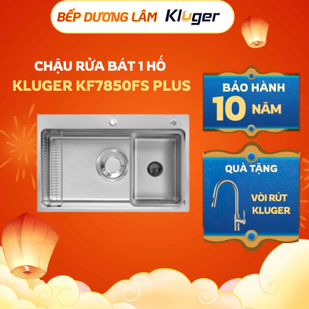 Chậu rửa bát Kluger KF7850FS Plus-Tặng kèm vòi Kluger