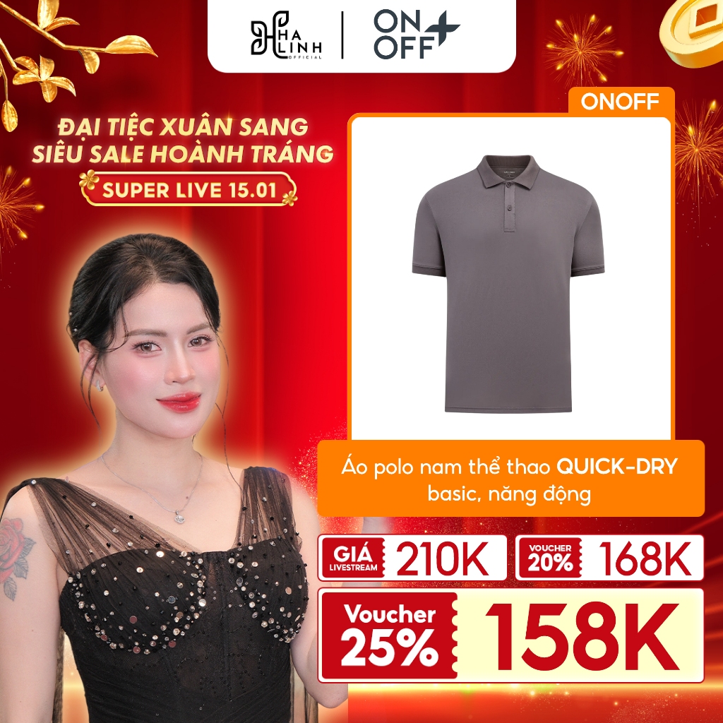 [Võ Hà Linh x ONOFF] Áo polo nam thể thao Công nghệ Quick-Dry siêu khô thoáng basic thể thao năng độ