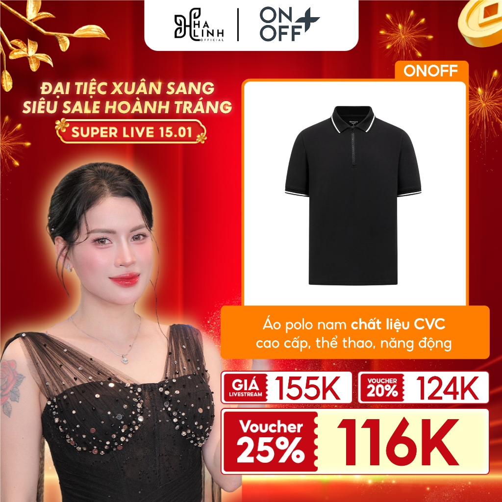 [Võ Hà Linh x ONOFF] Áo polo nam thể thao basic thể thao năng động ONOFF
