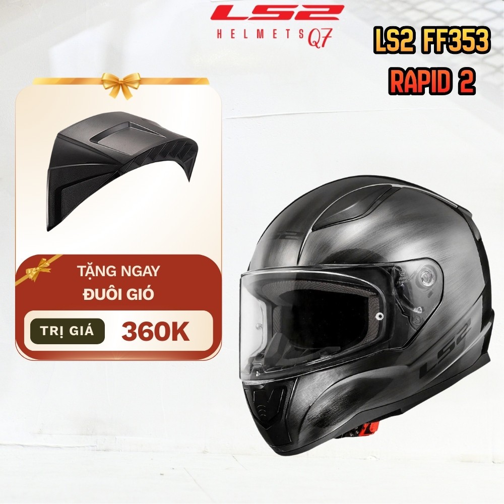 Mũ bảo hiểm fullface LS2 FF353 Rapid II nhỏ gọn nhẹ chuẩn ECE22.06 - LS2 Helmets