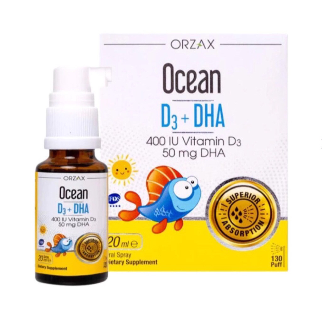 Ocean D3 DHA  (date t5/2026 ( hộp 20 ml) bổ sung Vitamin D3,hỗ trợ tăng cường hấp thu canxi,DHA tốt 
