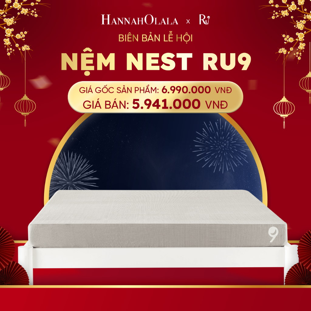 [Ru9 x HANNAH OLALA] Nệm Foam Nest Ru9 Cao Cấp 15cm