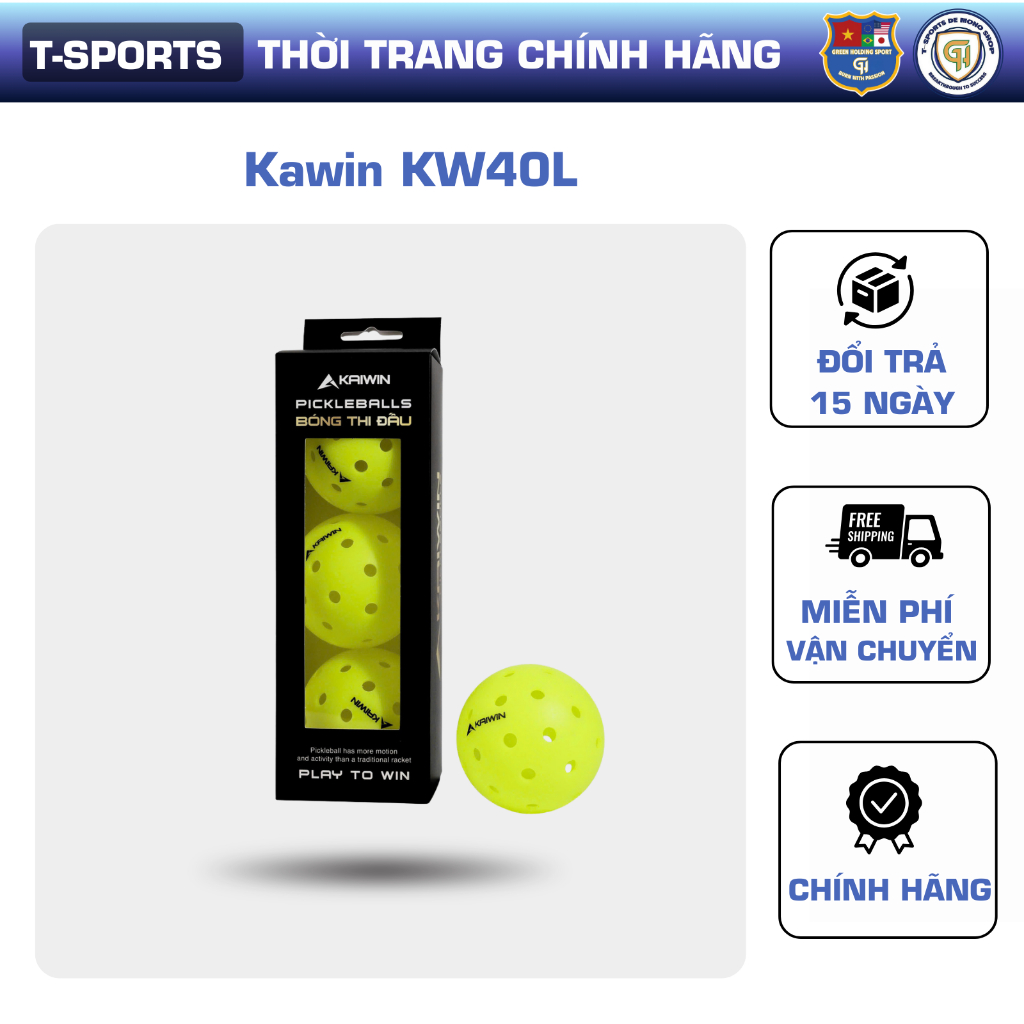 Bóng thi đấu pickleball Kawin KW40L – Bền, Chuẩn Trọng Lượng