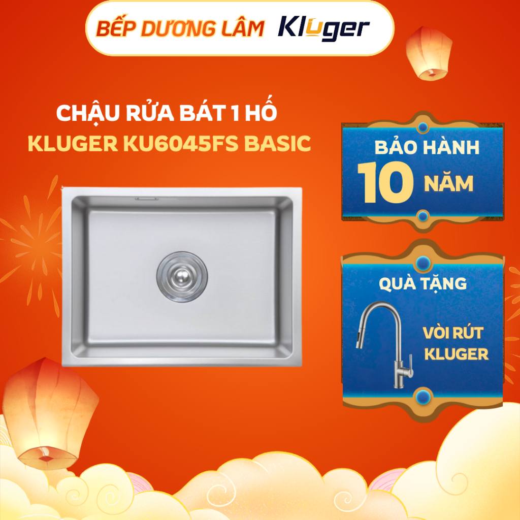 Chậu rửa bát Kluger KU6045FS Basic-CHƯA KÈM VÒI-Cam kết hàng chính hãng
