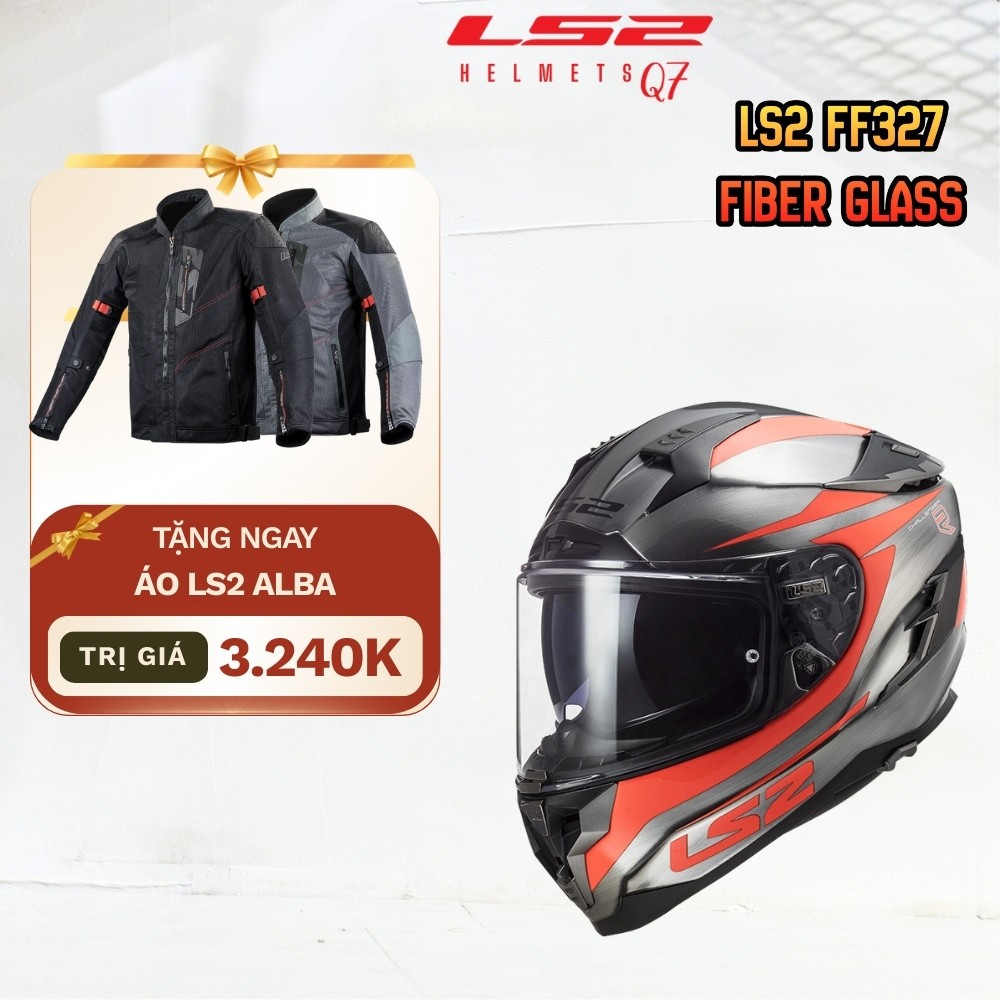 [TẶNG ÁO LS2 ALBA] Mũ bảo hiểm fullface LS2 FF327 Challenger sợi thủy tinh nhẹ thể thao được tặng pi