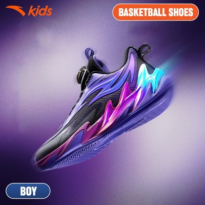 ANTA Kids Spark 2.0 Giày Bóng Rổ Bé Trai Chống Trượt, Giảm Chấn, Bám Sàn, Bền Chắc, Khóa Xoay Tiện Lợi 3126A1114