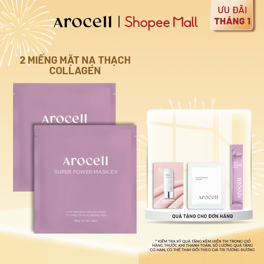 Combo Miếng Mặt Nạ Thạch Arocell Dưỡng Ẩm Nâng Cơ Mờ Nhăn Làm Dịu Phục Hồi Arocell Mask