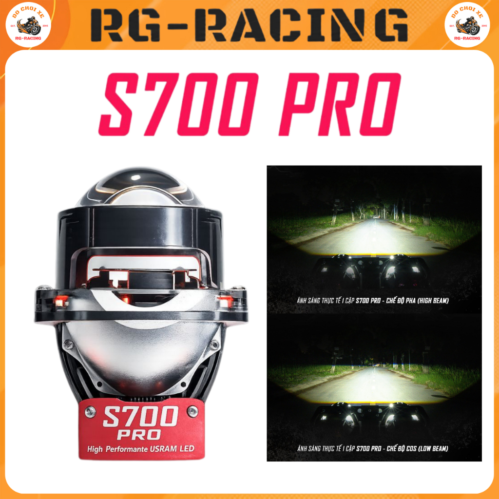 Đèn Bi Cầu LED Kenzo S700 Pro 3 Inch Cos 65W Pha 75W 5500K Tản Nhiệt 3 Lớp