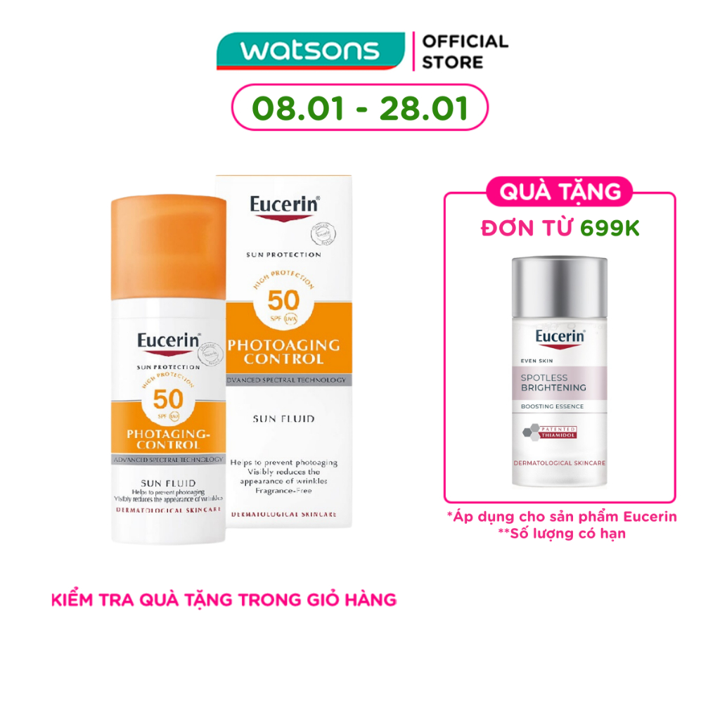Kem Chống Nắng Eucerin Ngăn Ngừa Lão Hóa Sun Fluid SPF50 50ml