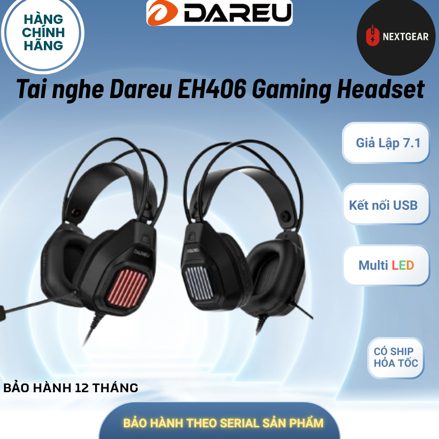 Tai nghe Gaming DareU EH406 – Multiled, Âm thanh 7.1 - Chính Hãng